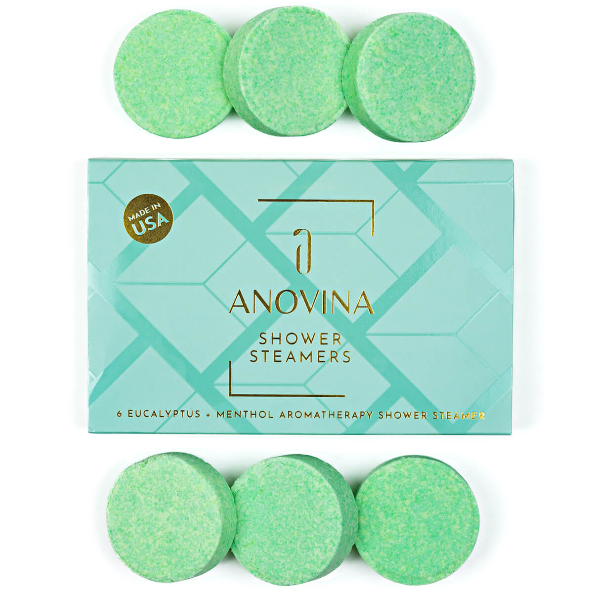 Anovina 6XL Eucalyptus Essential Oil Shower Steamers Gift Box.