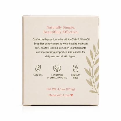 Organic Olive Oil Soap Bar – Unscented  Bundle of 3 - Anovina